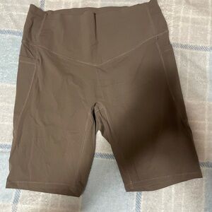 HALARA Chocolate-Brown High Rise Bike Shorts with Side Pocket